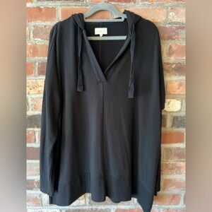 Lou & Grey Black Drawstring Tunic Hoodie